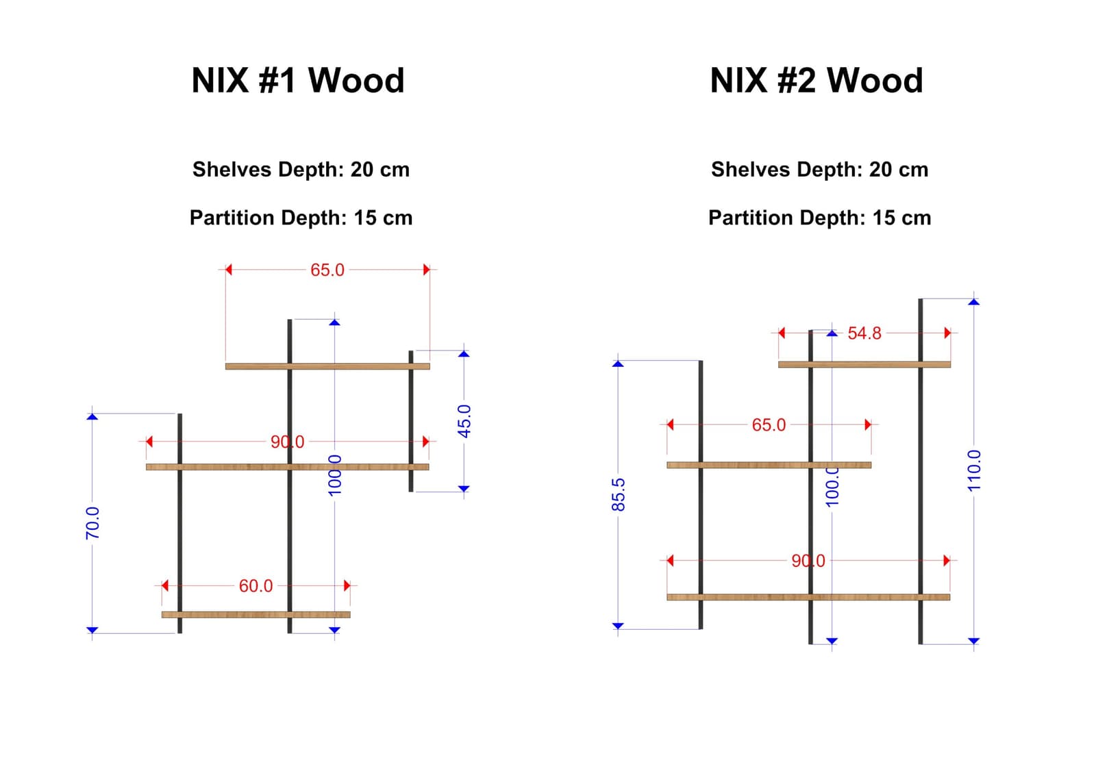 סקיצה טכנית NIX 1+2 Wood