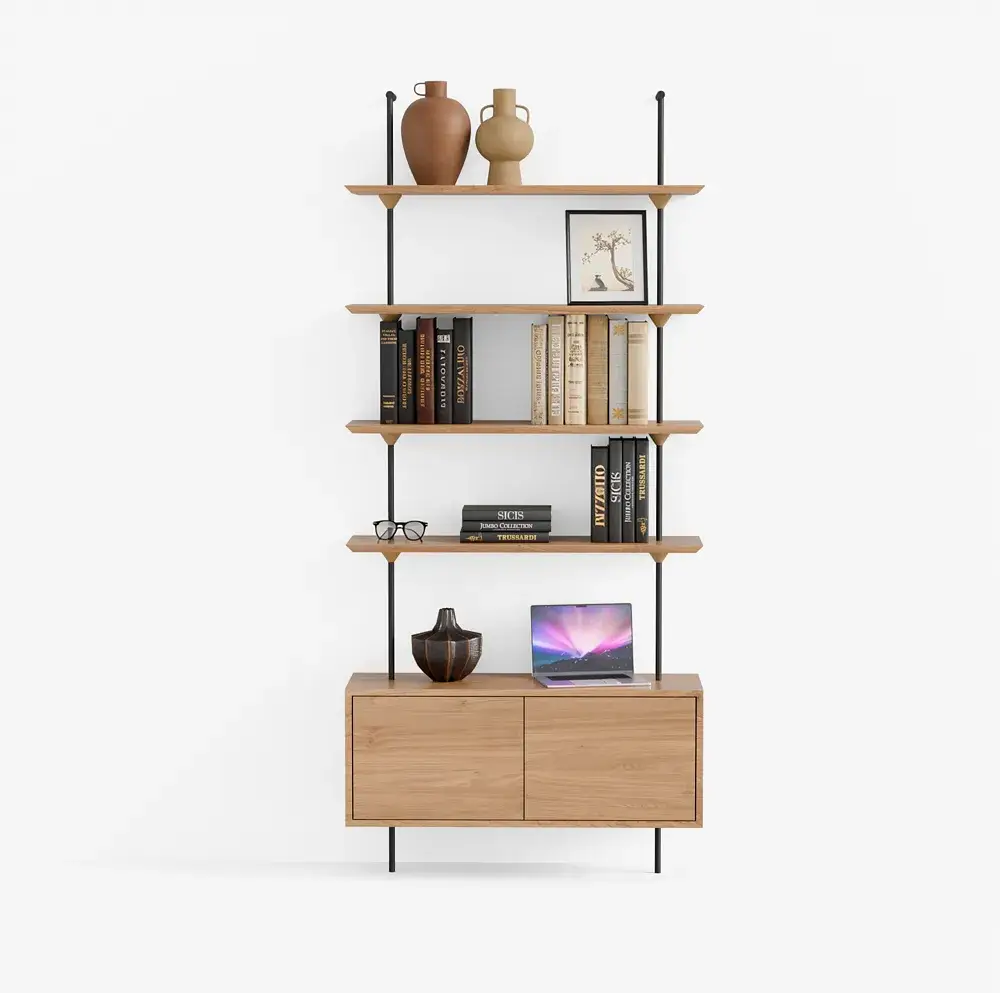 ספריית מדפים מעץ TSUBA